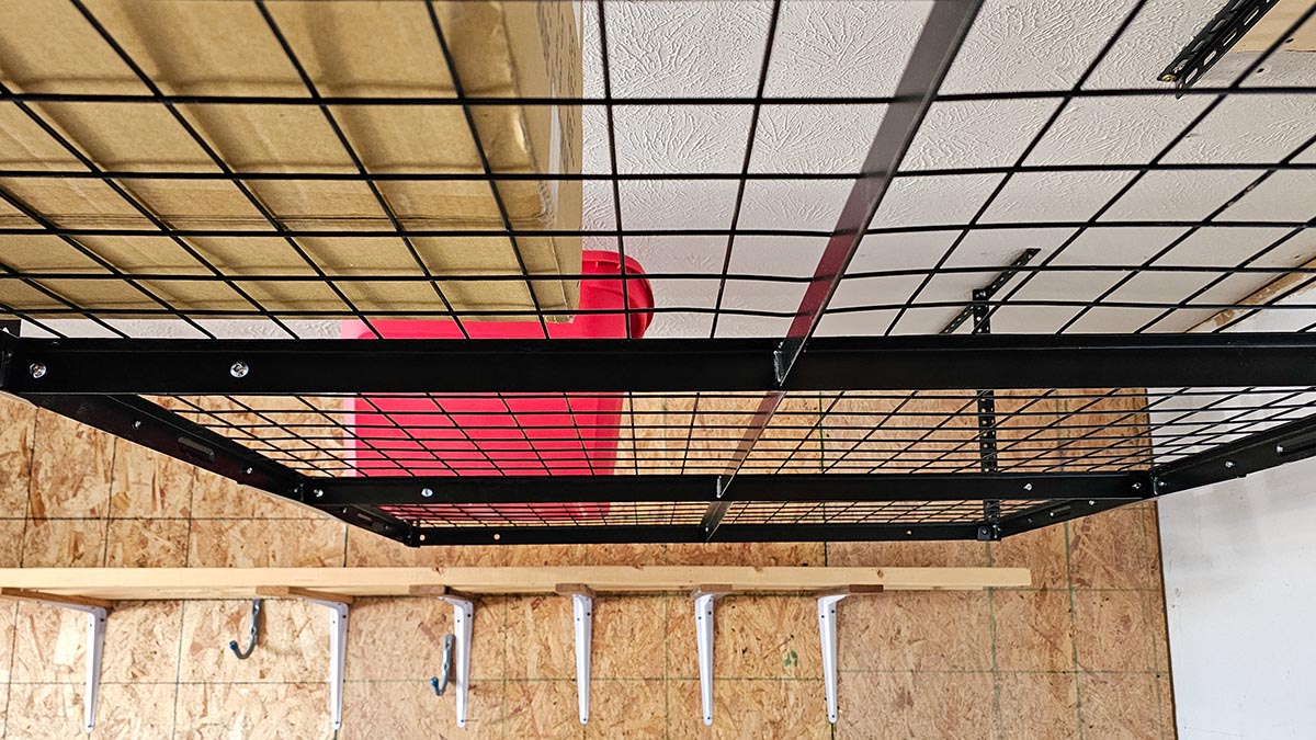 The Best Garage Storage System Side view Fleximount storage system