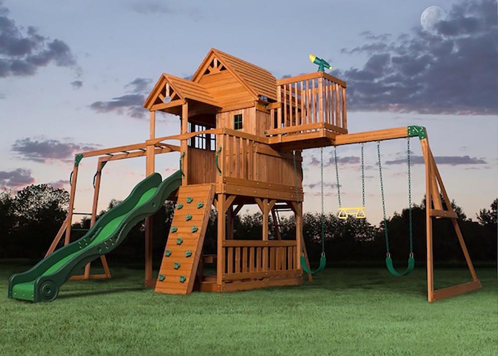The Best Gifts to Shop at Lowe Option Backyard Discovery Skyfort II Wood Playset with Slide