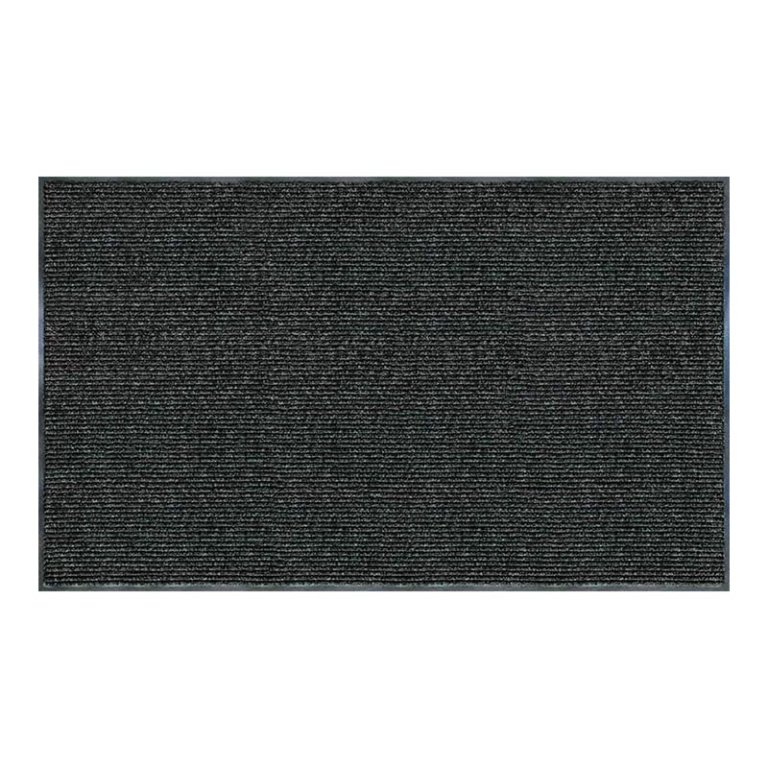  Black Recycled Rubber Rib Doormat on white background