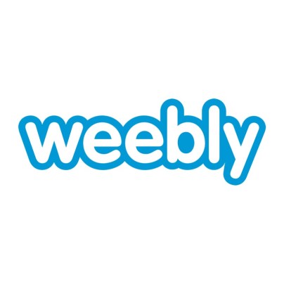 The word 'Weebly' appears in blue and white-colored font on a white background.
