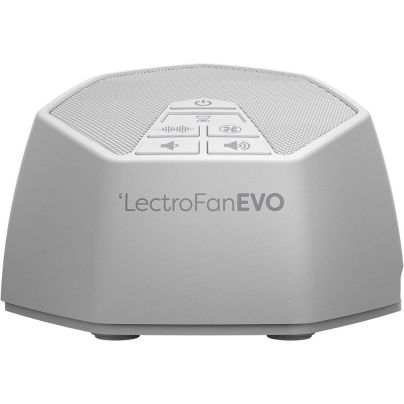 The LectroFan EVO White Noise Machine on a white background.