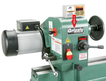 product shot of grizzly industrial wood lathe