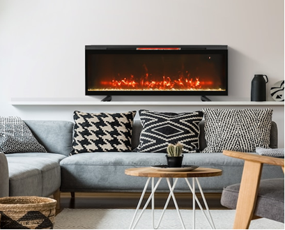 electric fireplace in living room