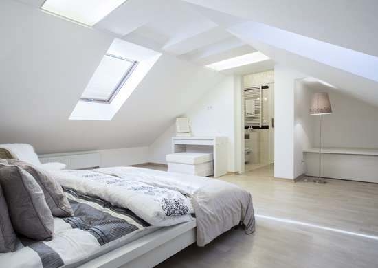 Room with sloped ceiling