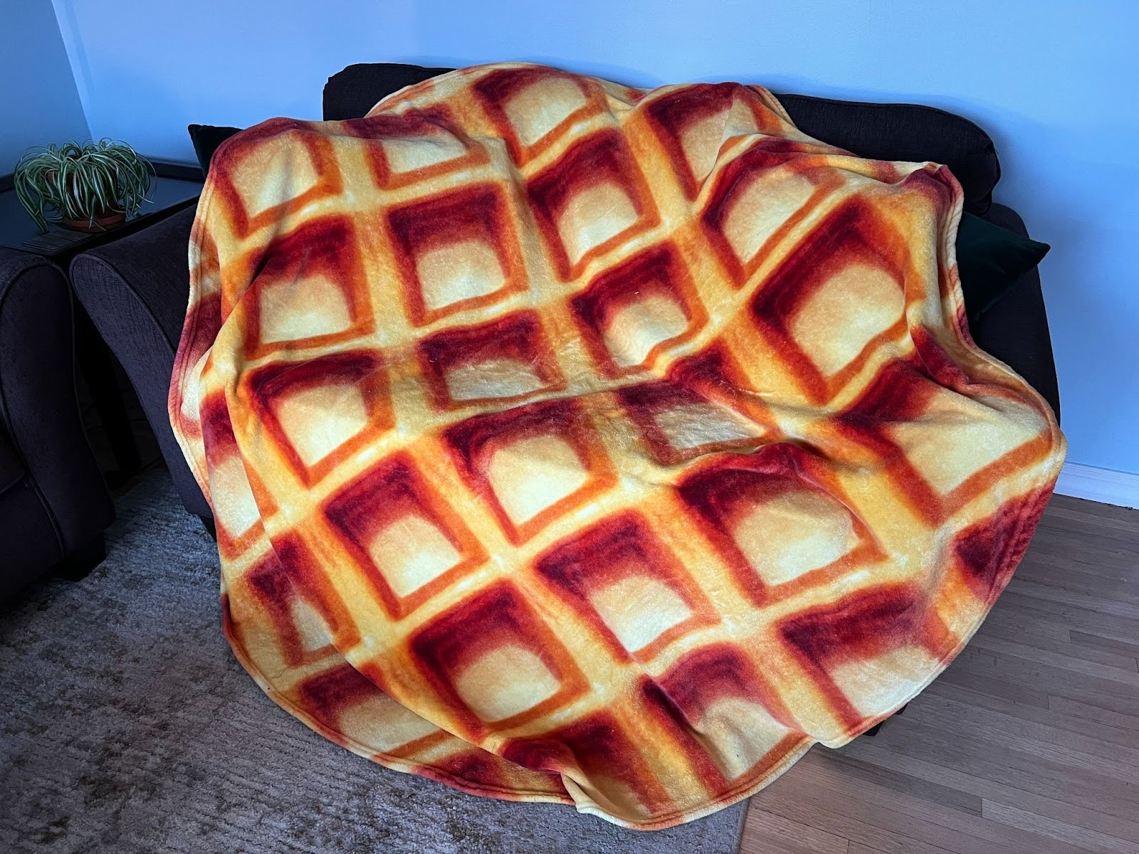Waffle throw blanket