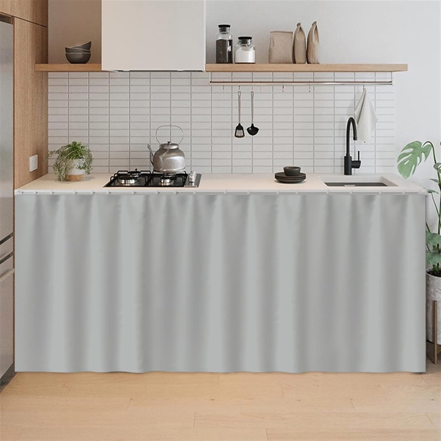 Short Curtains for Kitchen, Privacy Cabinet Curtain