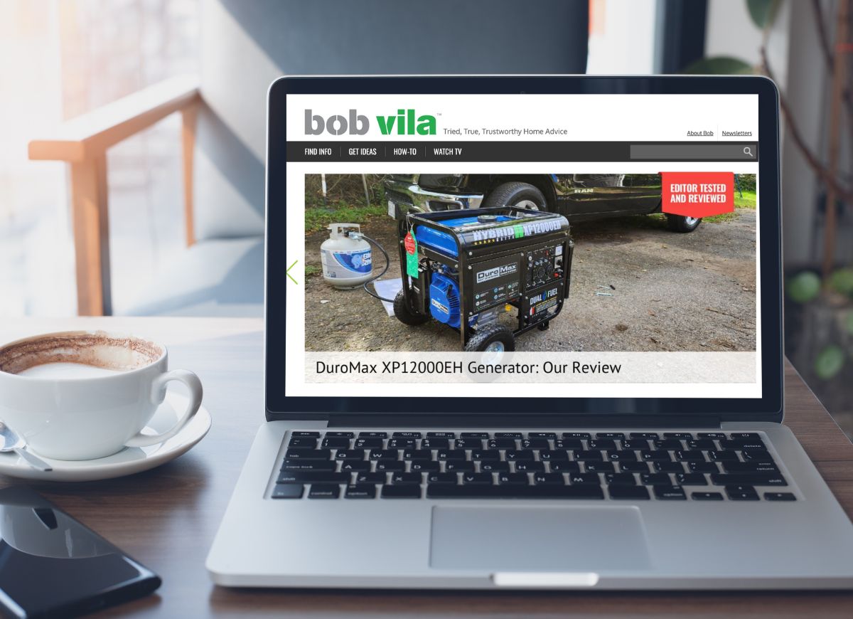 Laptop with Bob Vila Website on screen
