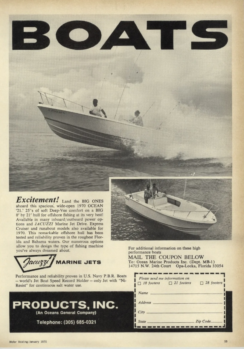 A-vintage-advertisement-from-1970-Motor-Boating-magazine-for-Jacuzzi-Marine-Jet-Drive.