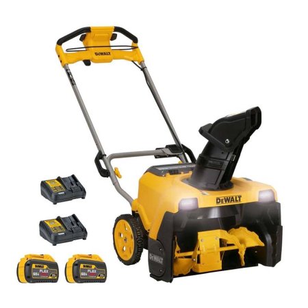  The DeWalt 60V MAX 21-Inch Single-Stage Snow Blower on a white background