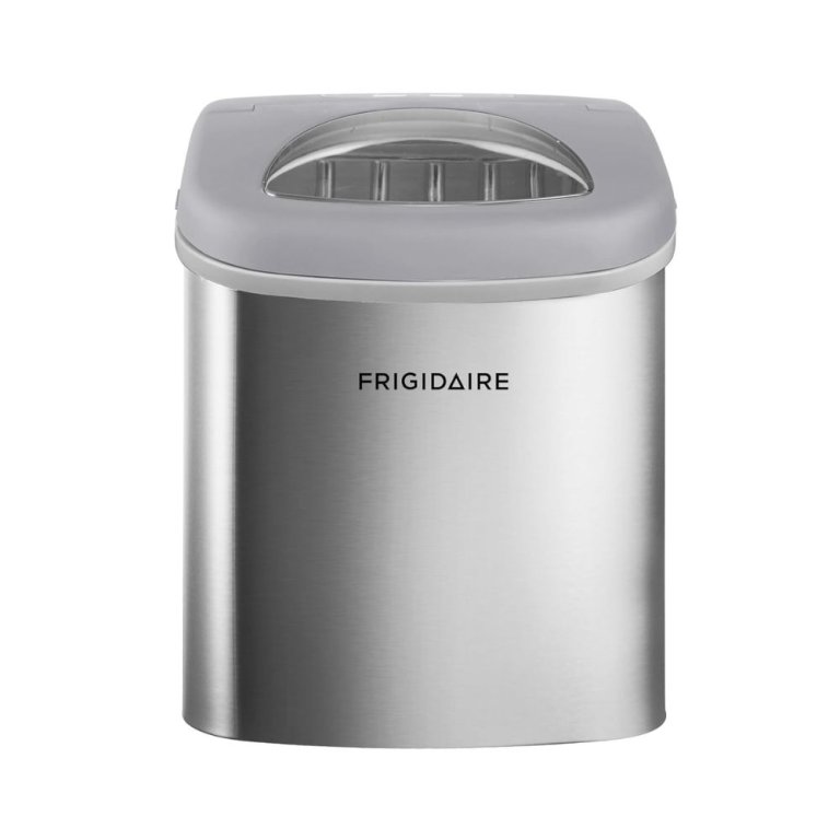  The Frigidaire Compact 26-Pound Countertop Ice Maker on a white background.