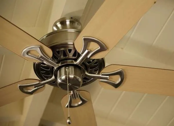 close up of ceiling fan blades