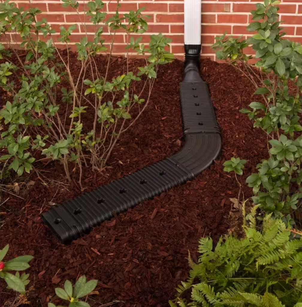 outdoor drain with downspout extension.