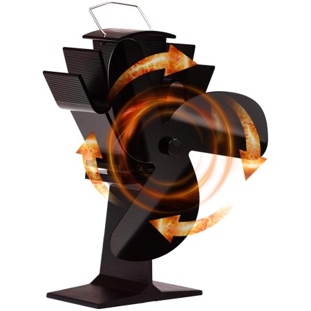 Tomersun 3 Blades Heat-Powered Wood Stove Fan
