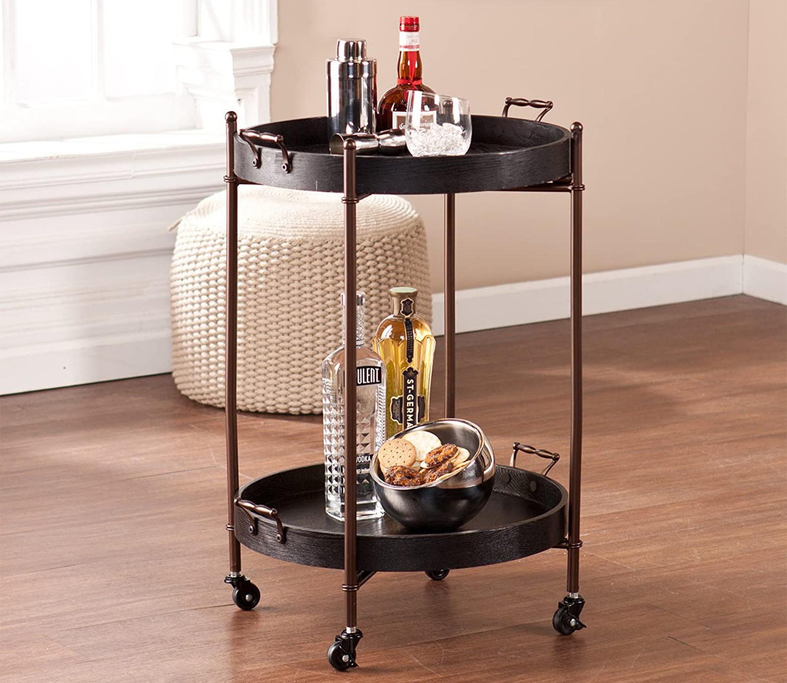 Pieces of Furniture That Will Make Any Room Feel Bigger Option Rolling Bar Cart