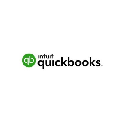 The words 'Intuit Quickbooks" appear in black font next to the company's green logo on a white background.