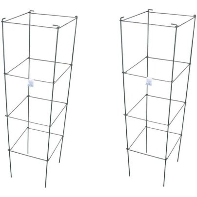 Two MTB Galvanized Square Folding Tomato Cages