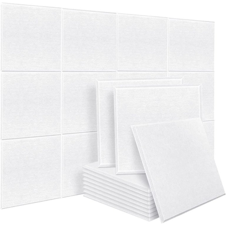  Several Dekiru Soundproofing Insulation Panels stacked in front of many more panels connected to make a wall.