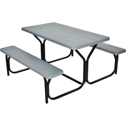 The Giantex Picnic Table Bench Set on a white background.