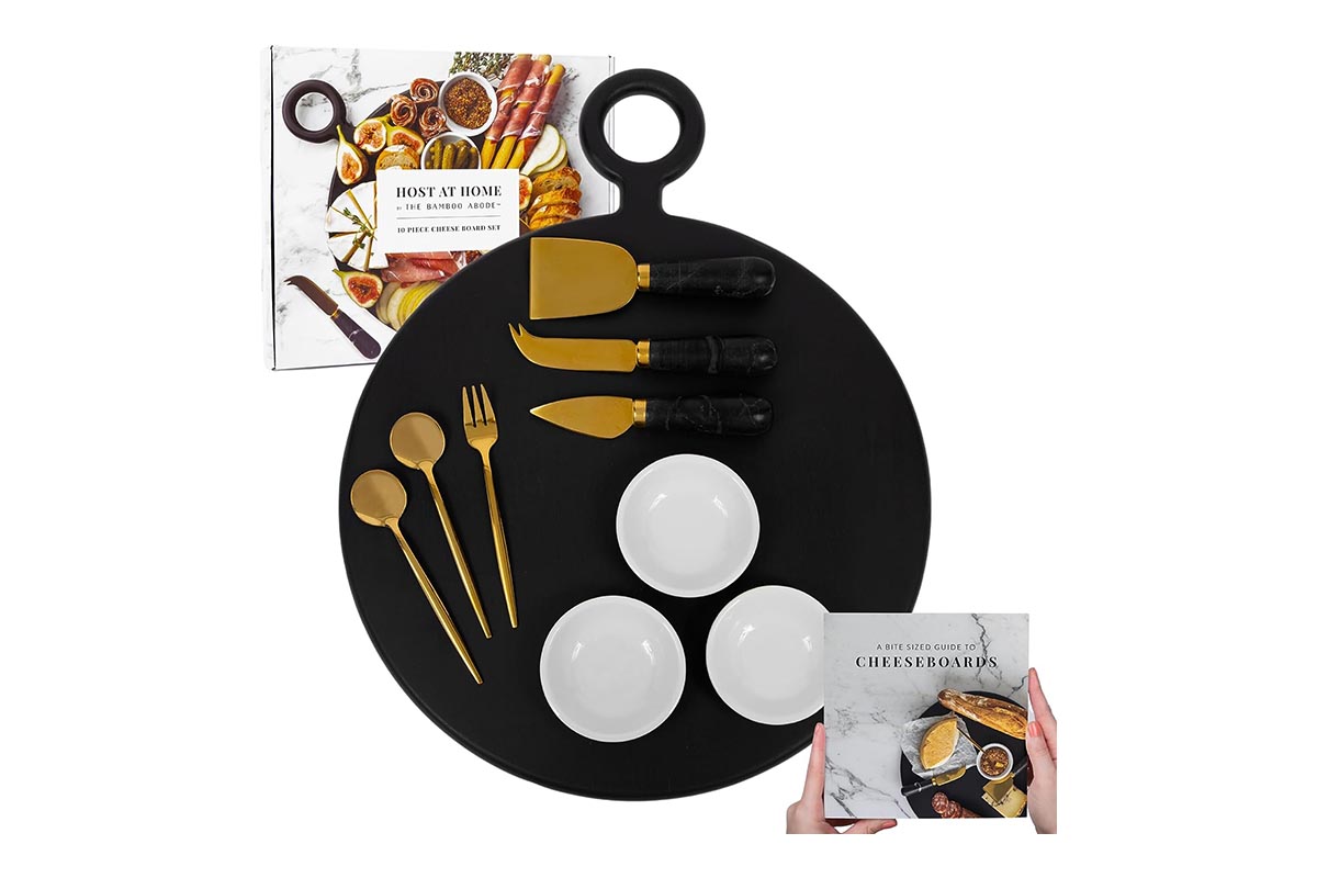Best Gifts for Empty Nesters Option The Bamboo Abode Cheese and Charcuterie Board Set