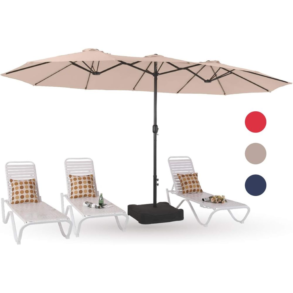 best weight for a patio umbrella Maypex 145LBS Water Filled Offset Cantilever Umbrella Base