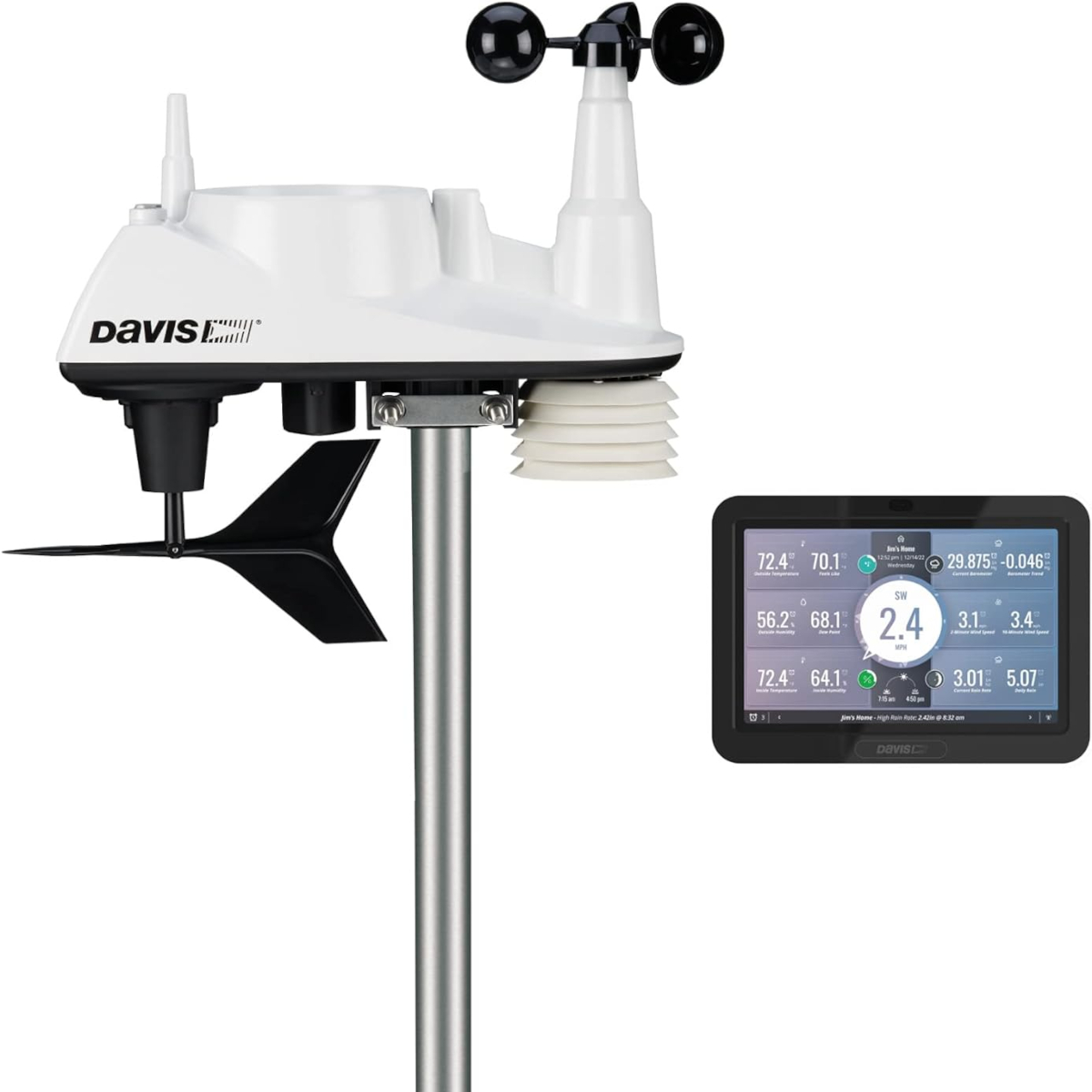 The Davis Instruments Vantage Vue Wireless Sensor home weather monitoring system on a white background.