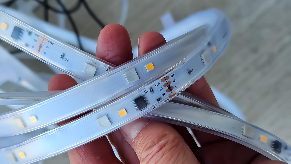 Strip lights close up