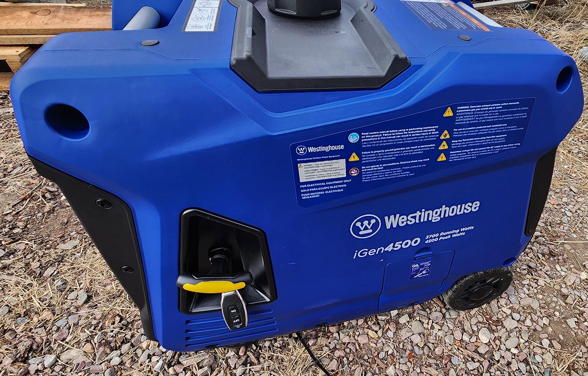 The pull cord on the Westinghouse iGen4500 portable inverter generator.