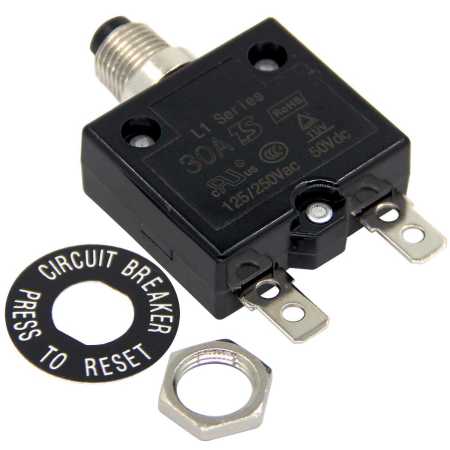 Rkurck 30 Amp Push-Button Circuit Breaker