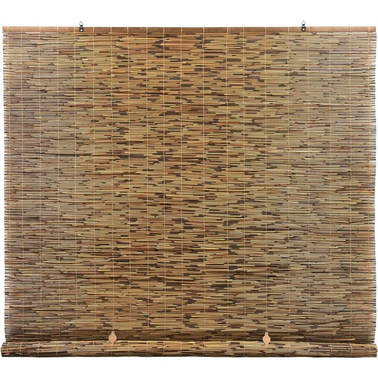  The Radiance Bamboo Outdoor Roll-Up Shade on a white background.