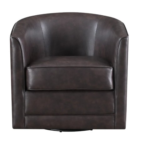Andover Mills Euben Faux Leather Swivel Barrel Chair