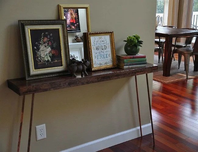 DIY Console Table with Copper Legs