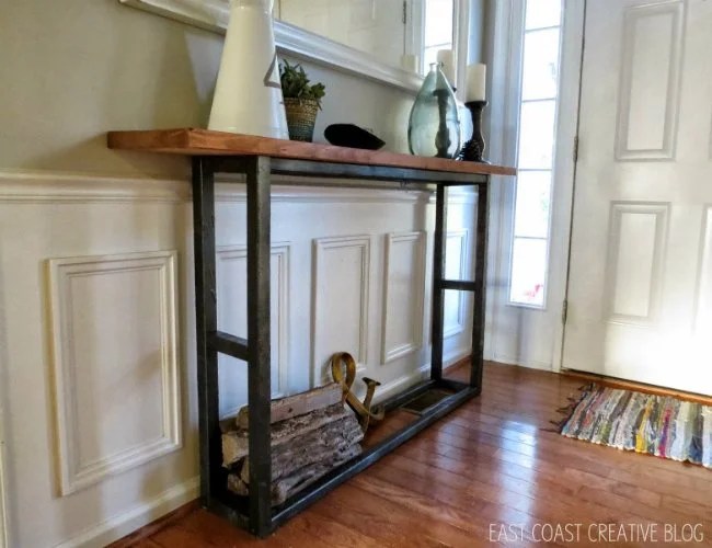 DIY Faux Metal Console Table
