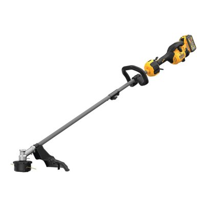 The DeWalt 60V MAX 17-Inch Brushless String Trimmer Kit on a white background.