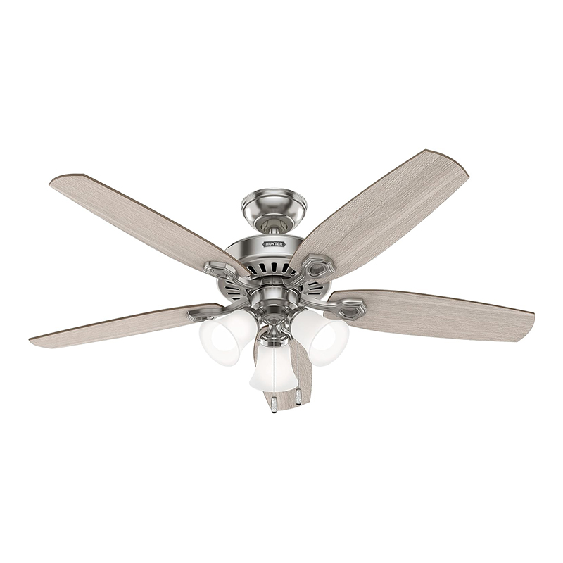 The Hunter Builder 52" Ceiling Fan With Light on a white background.