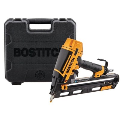 The Bostitch Smart Point 15 GA Angled Finish Nailer Kit on a white background.