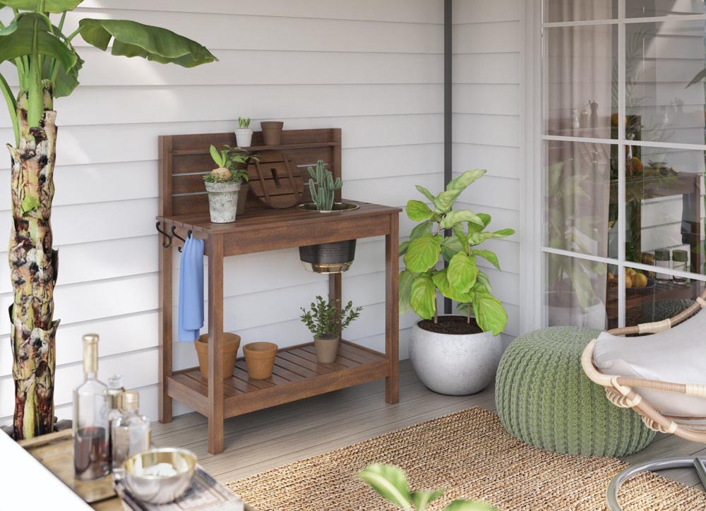 The Best Gift for a Plant Whisperer This Mother’s Day Jordie Wood Potting Bench