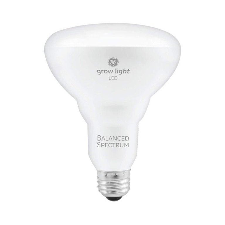  The GE Grow LED Light Bulb for Seeds and Greens on a white background.