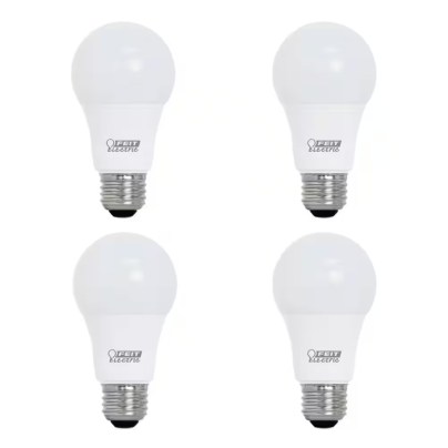 Four of the Feit Electric 8.8W Dimmable LED Light Bulbs on a white background.
