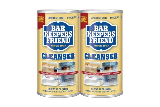 Two cans of Bar Keepers Friend Powder Cleanser on a white background.