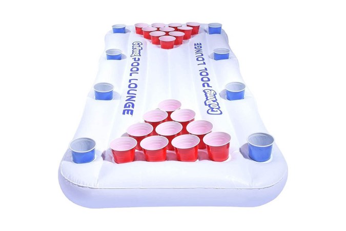 GoPong Inflatable Pool Lounge Beer Pong Table