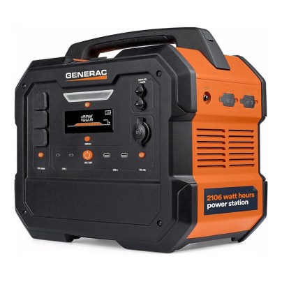 The Generac GB2000 Portable Power Station on a white background during testing.