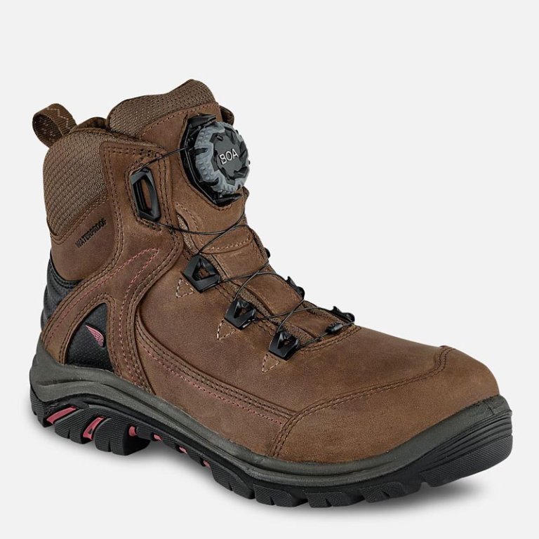  The Red Wing Tradeswoman 6" Waterproof Safety Toe Boot on a white background.