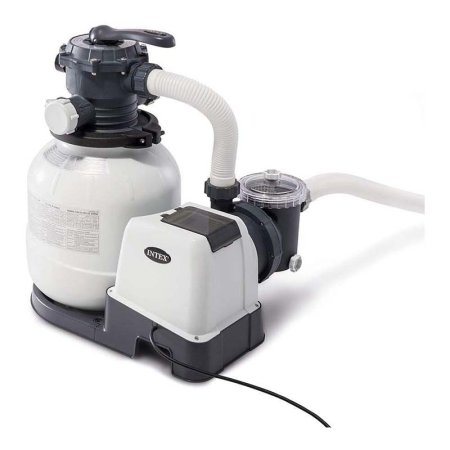  The Intex 26645EG Krystal Clear Sand Filter Pump on a white background.
