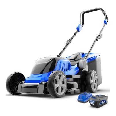 The Wild Badger Power 40V 18" Cordless Lawn Mower on a white background.