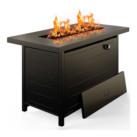 Ciays Gas Fire Pit Table With Lava Rocks 