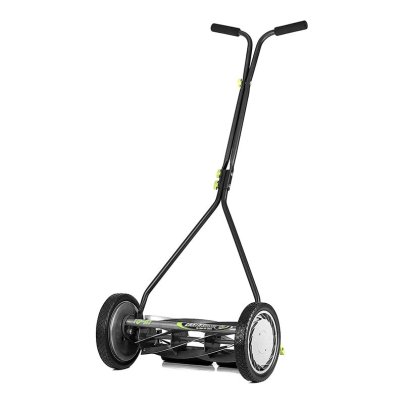 The Earthwise 16-Inch 7-Blade Push Reel Lawn Mower on a white background.