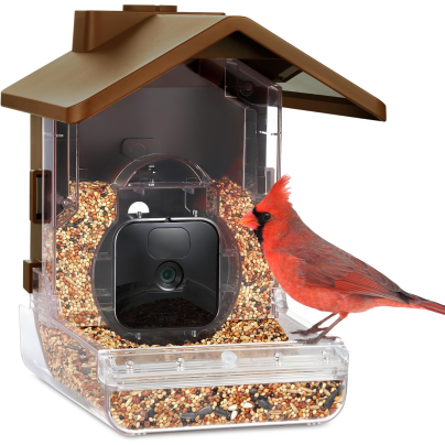 Cardinal Wasserstein Bird Feeder Smart Camera Case on white background