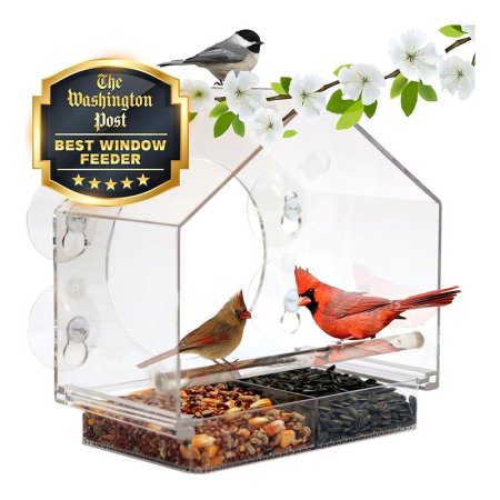  Nature Anywhere Birds-I-View Window Bird Feeder on white background