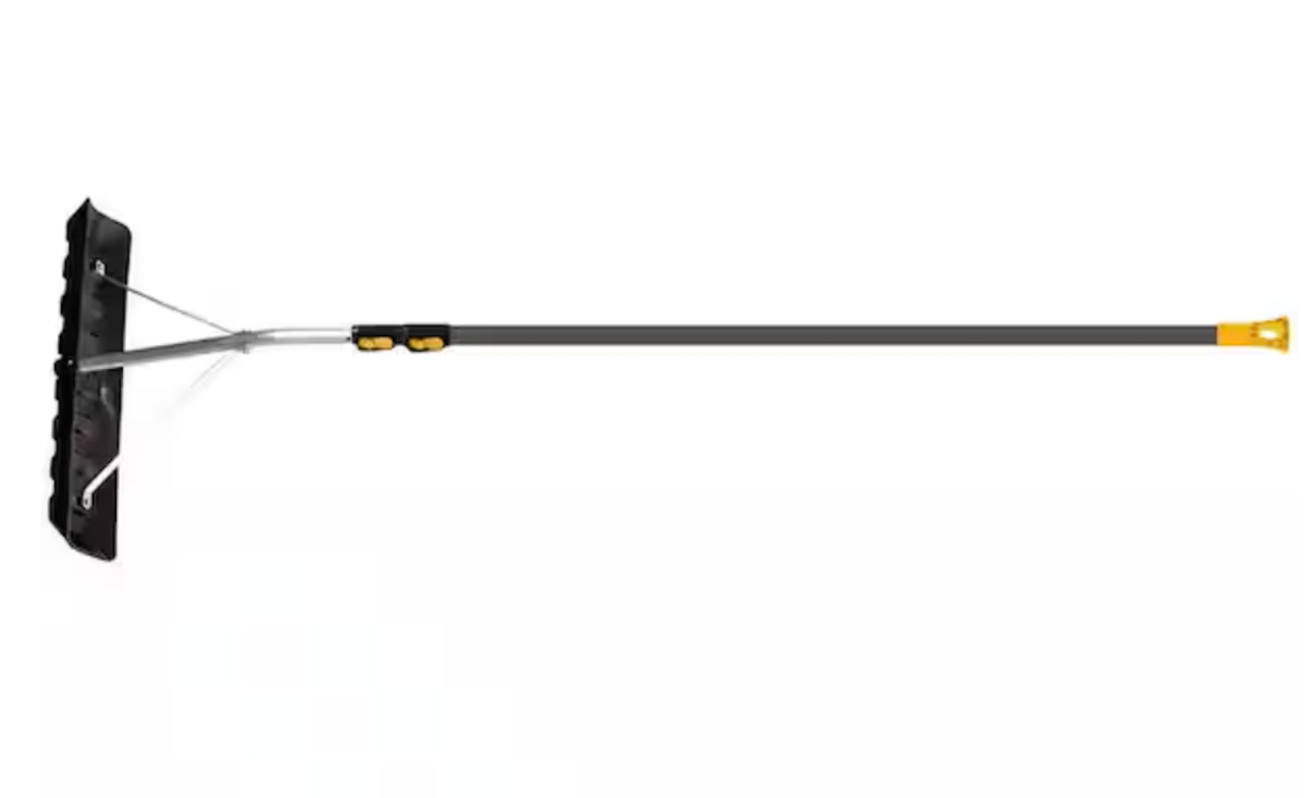 True Temper Aluminum roof rake with black details.