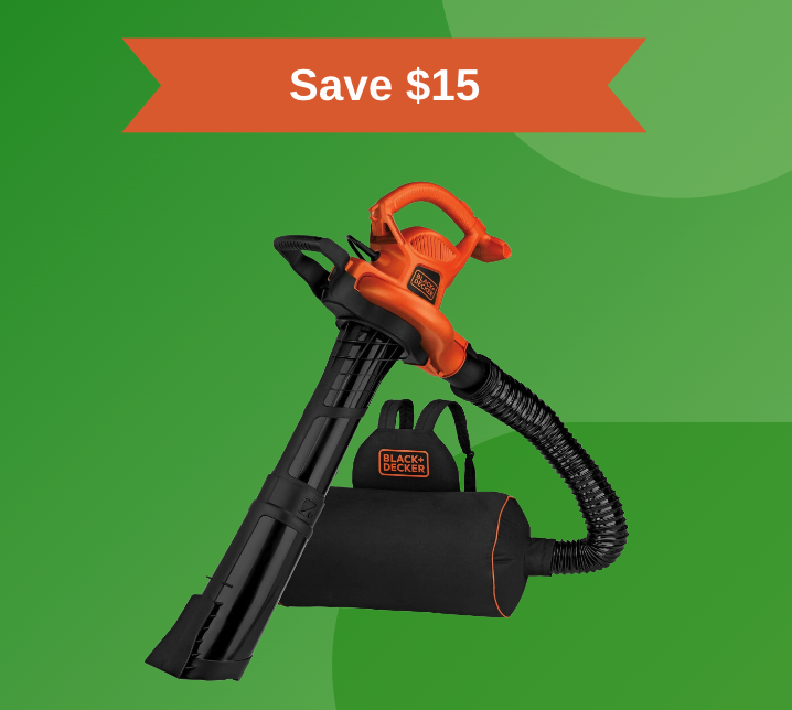 Leaf blower on green background
